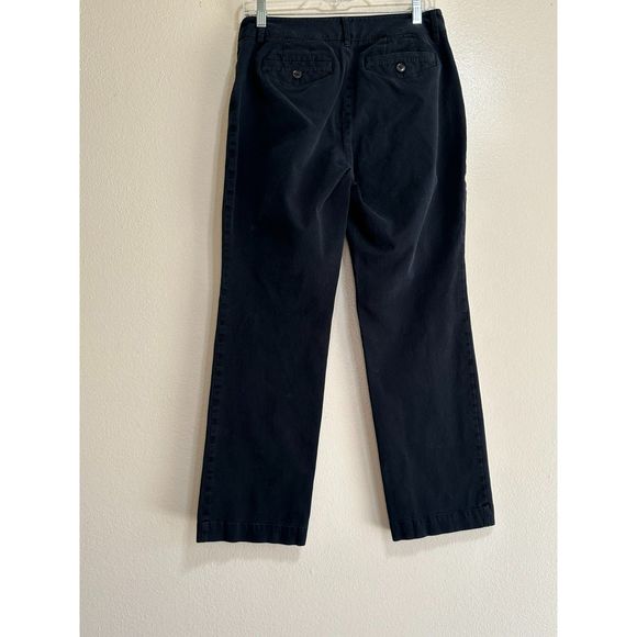Eddie Bauer Women's Curvy Fit Mid Rise Black Chino's, Size 6S - Picture 2 of 3